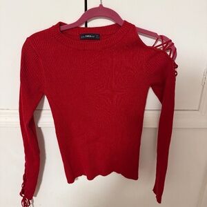Red Zara sweater